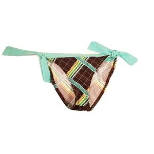 Hobie Womens Bikini Swim Bottom Side Tie Brown  Multi Small NWT Style H03988